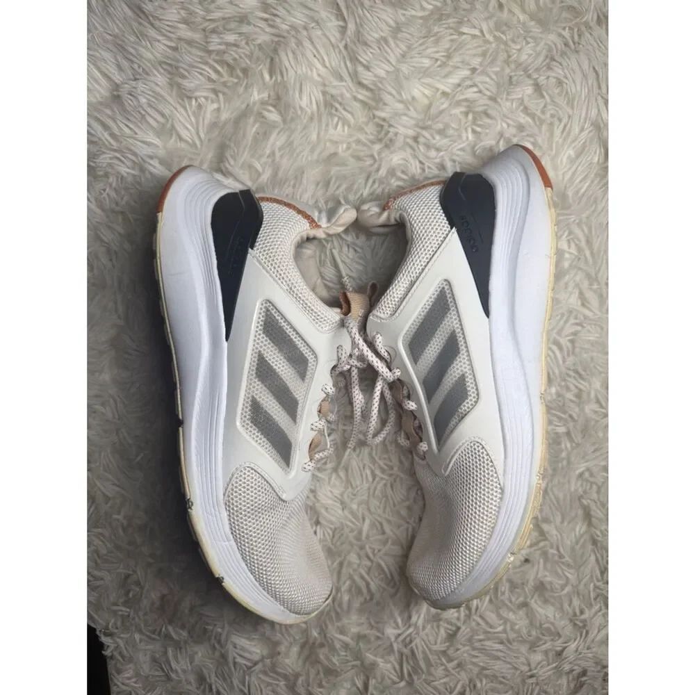 adidas White, Gray & Tan Athletic Sneakers
